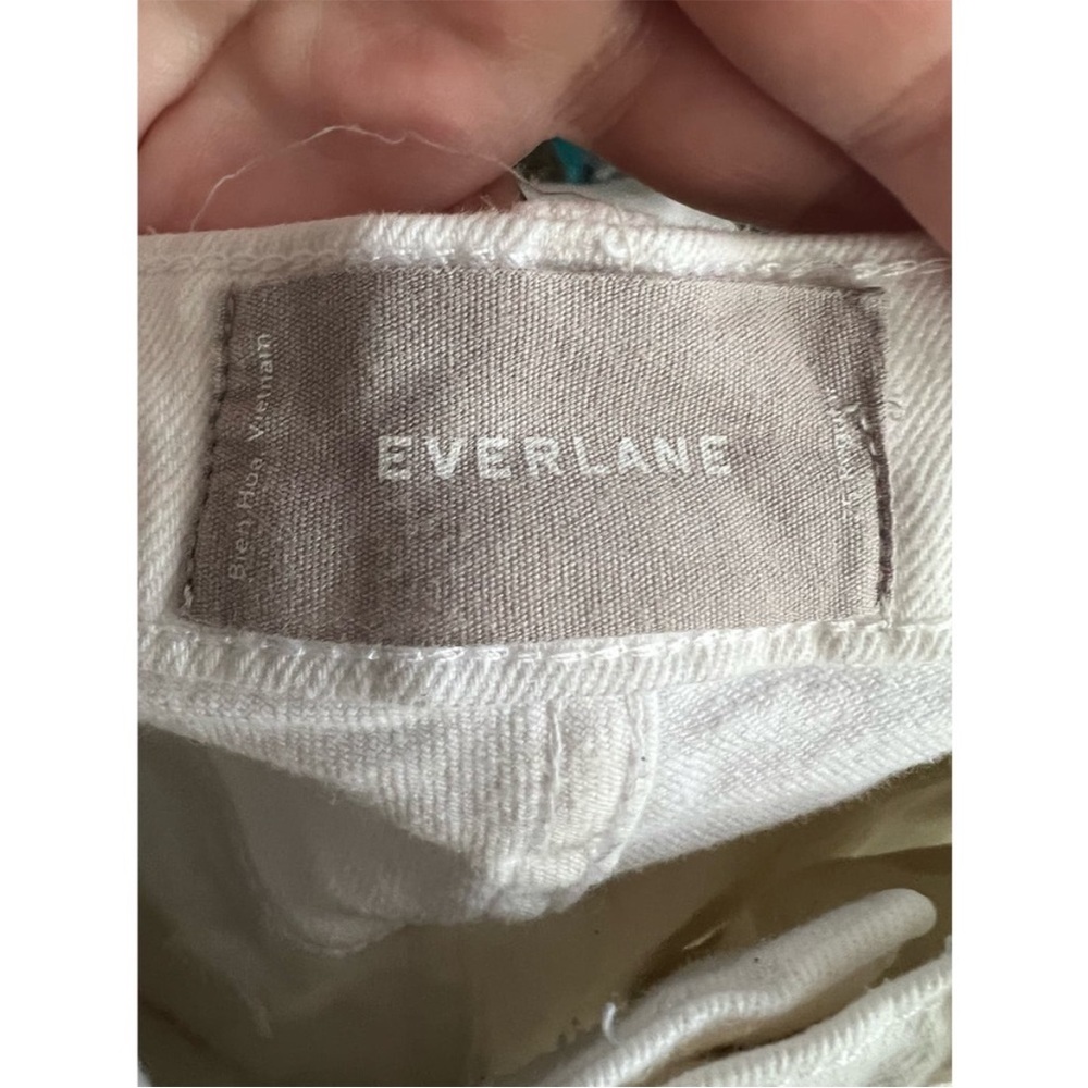Everlane Women's High Rise Kick Crop Jeans Raw Hem Denim White Size 25R - Picture 9 of 11